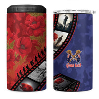 Personalised ANZAC Spirit 1915-2026 Filmstrip Tribute 4 in 1 Can Cooler Tumbler Lest We Forget 25 April LT9 One Size: 16 oz Red - Polynesian Pride