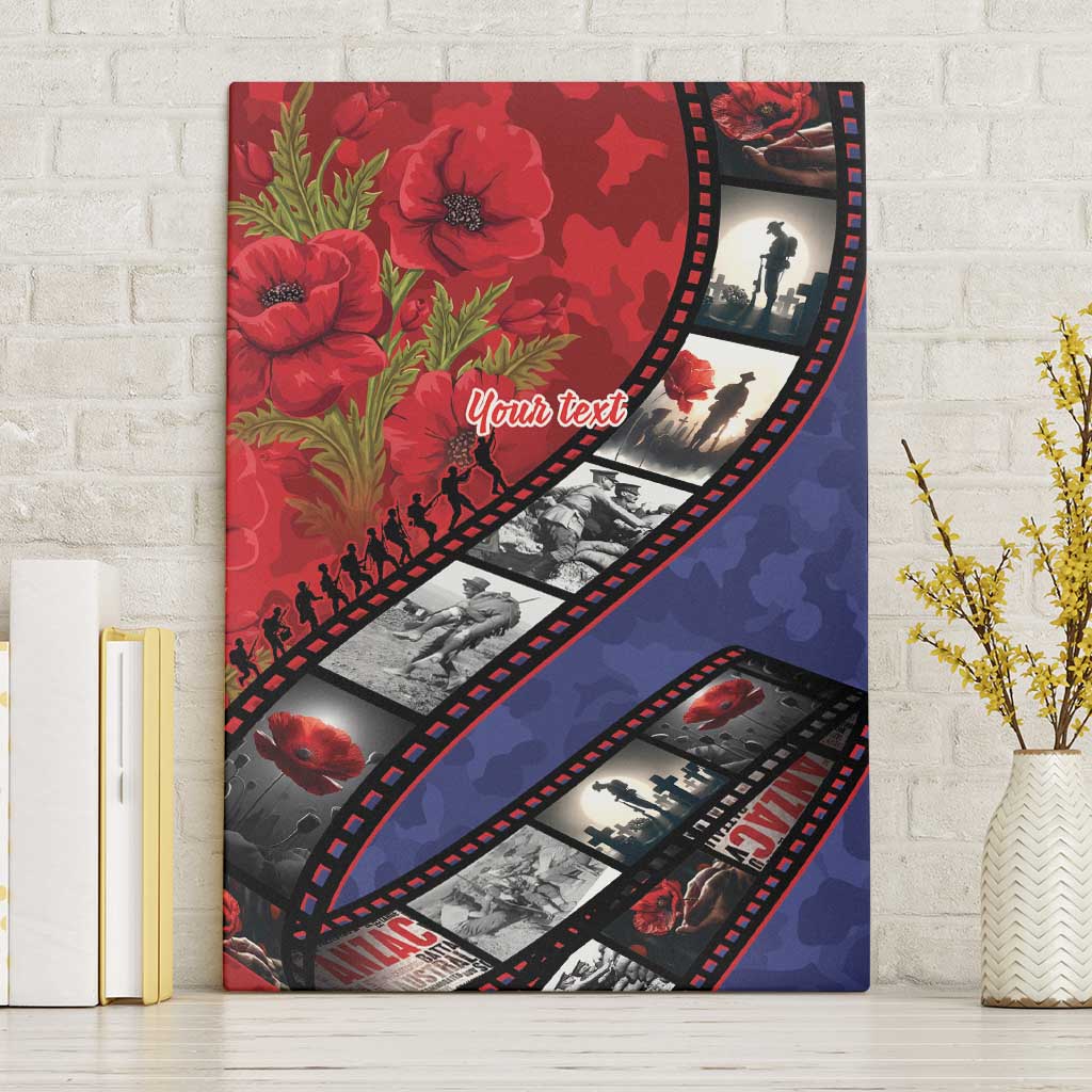 Personalised ANZAC Spirit 1915-2026 Filmstrip Tribute Canvas Wall Art Lest We Forget 25 April LT9 Without Frame Red - Polynesian Pride