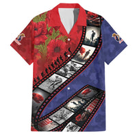 Personalised ANZAC Spirit 1915-2026 Filmstrip Tribute Family Matching Off Shoulder Maxi Dress and Hawaiian Shirt Lest We Forget 25 April LT9 Dad's Shirt - Short Sleeve Red - Polynesian Pride
