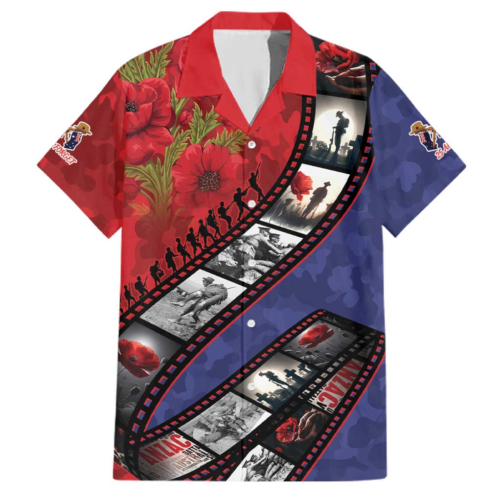 Personalised ANZAC Spirit 1915-2026 Filmstrip Tribute Family Matching Short Sleeve Bodycon Dress and Hawaiian Shirt Lest We Forget 25 April LT9 Dad's Shirt - Short Sleeve Red - Polynesian Pride