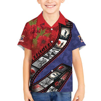 Personalised ANZAC Spirit 1915-2026 Filmstrip Tribute Family Matching Summer Maxi Dress and Hawaiian Shirt Lest We Forget 25 April LT9 Son's Shirt Red - Polynesian Pride