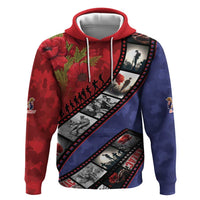 Personalised ANZAC Spirit 1915-2026 Filmstrip Tribute Hoodie Lest We Forget 25 April LT9 Pullover Hoodie Red - Polynesian Pride