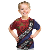 Personalised ANZAC Spirit 1915-2026 Filmstrip Tribute Kid T Shirt Lest We Forget 25 April LT9 Red - Polynesian Pride