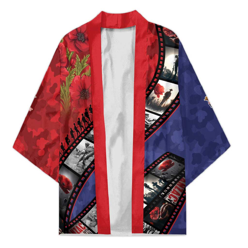 Personalised ANZAC Spirit 1915-2026 Filmstrip Tribute Kimono Lest We Forget 25 April