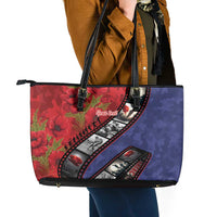 Personalised ANZAC Spirit 1915-2026 Filmstrip Tribute Leather Tote Bag Lest We Forget 25 April LT9 - Polynesian Pride