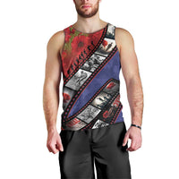 Personalised ANZAC Spirit 1915-2026 Filmstrip Tribute Men Tank Top Lest We Forget 25 April LT9 - Polynesian Pride