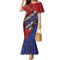 Personalised ANZAC Spirit 1915-2026 Filmstrip Tribute Mermaid Dress Lest We Forget 25 April LT9 Women Red - Polynesian Pride