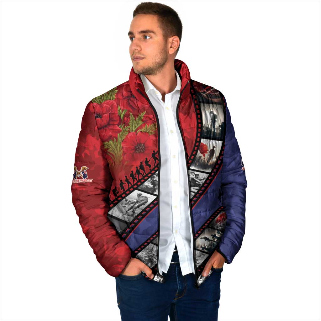 Personalised ANZAC Spirit 1915-2026 Filmstrip Tribute Padded Jacket Lest We Forget 25 April