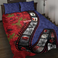 Personalised ANZAC Spirit 1915-2026 Filmstrip Tribute Quilt Bed Set Lest We Forget 25 April LT9 Red - Polynesian Pride