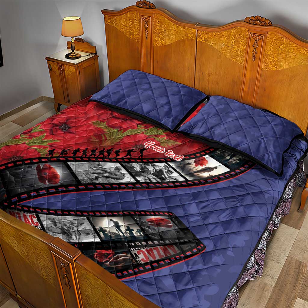 Personalised ANZAC Spirit 1915-2026 Filmstrip Tribute Quilt Bed Set Lest We Forget 25 April LT9 - Polynesian Pride