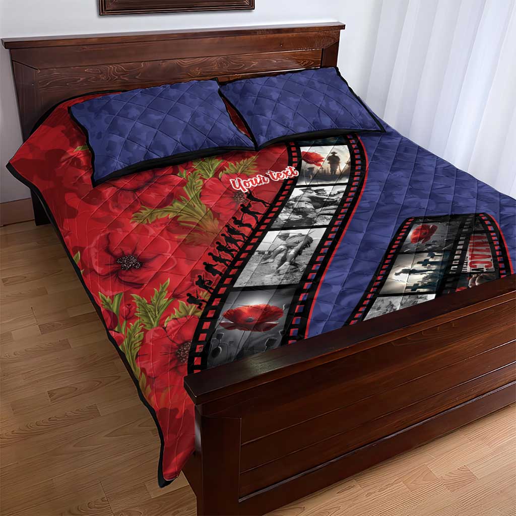 Personalised ANZAC Spirit 1915-2026 Filmstrip Tribute Quilt Bed Set Lest We Forget 25 April LT9 - Polynesian Pride