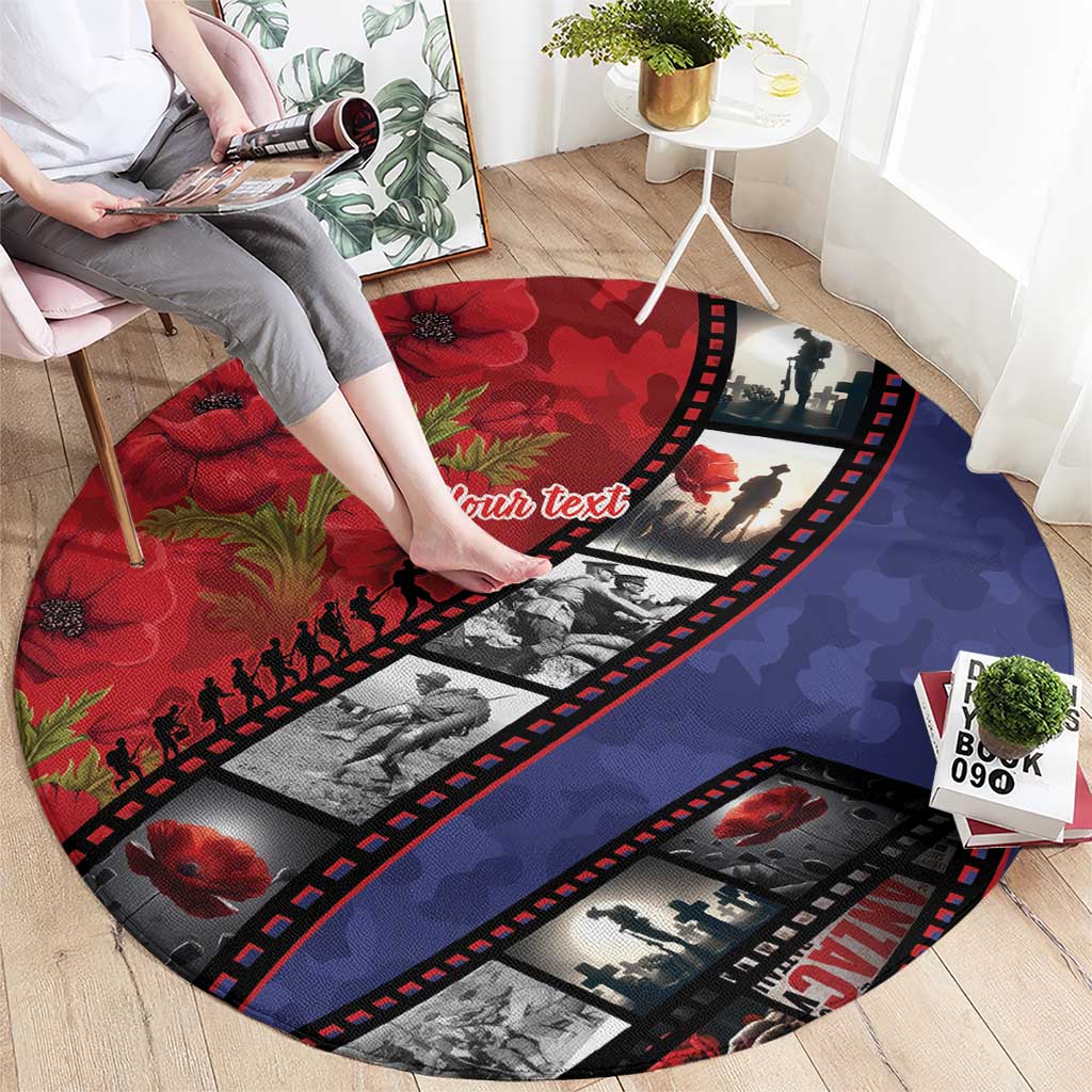Personalised ANZAC Spirit 1915-2026 Filmstrip Tribute Round Carpet Lest We Forget 25 April LT9 - Polynesian Pride