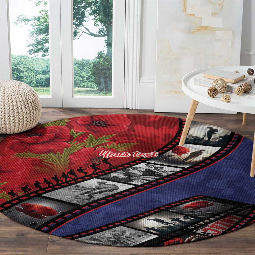 Personalised ANZAC Spirit 1915-2026 Filmstrip Tribute Round Carpet Lest We Forget 25 April LT9 - Polynesian Pride