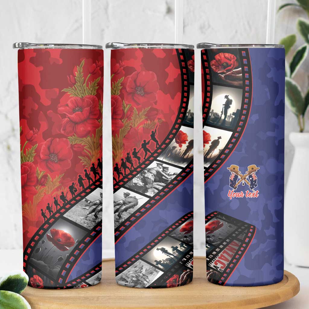 Personalised ANZAC Spirit 1915-2026 Filmstrip Tribute Skinny Tumbler Lest We Forget 25 April LT9 - Polynesian Pride