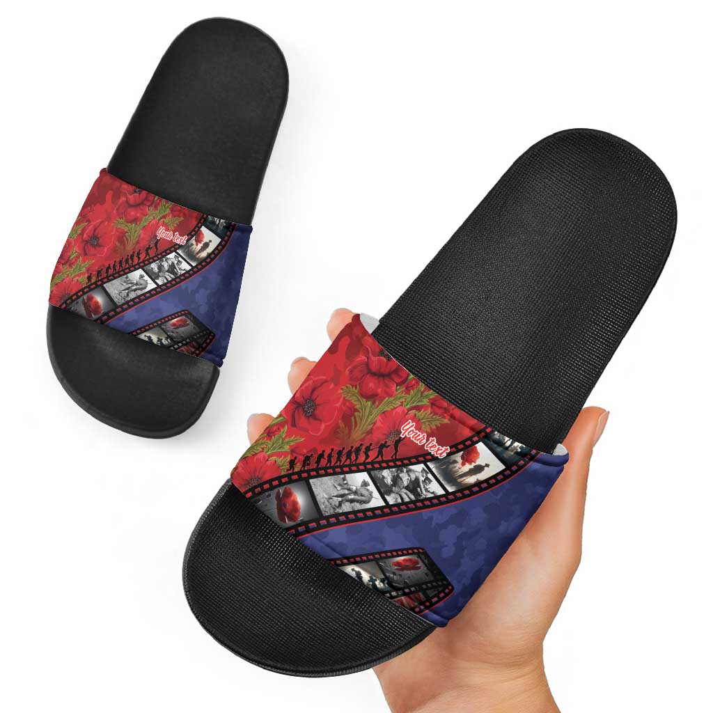 Personalised ANZAC Spirit 1915-2026 Filmstrip Tribute Slide Sandals Lest We Forget 25 April LT9 - Polynesian Pride