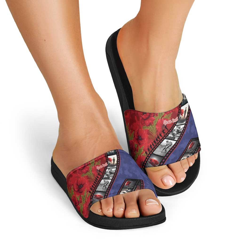 Personalised ANZAC Spirit 1915-2026 Filmstrip Tribute Slide Sandals Lest We Forget 25 April LT9 - Polynesian Pride