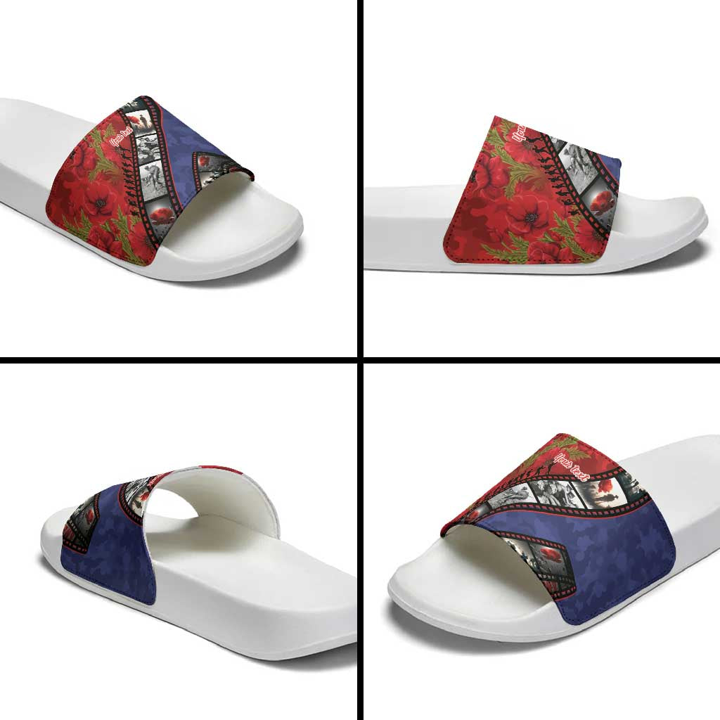 Personalised ANZAC Spirit 1915-2026 Filmstrip Tribute Slide Sandals Lest We Forget 25 April LT9 - Polynesian Pride