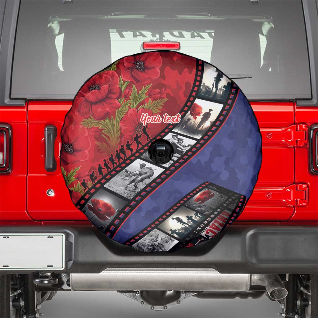 Personalised ANZAC Spirit 1915-2026 Filmstrip Tribute Spare Tire Cover Lest We Forget 25 April LT9 - Polynesian Pride