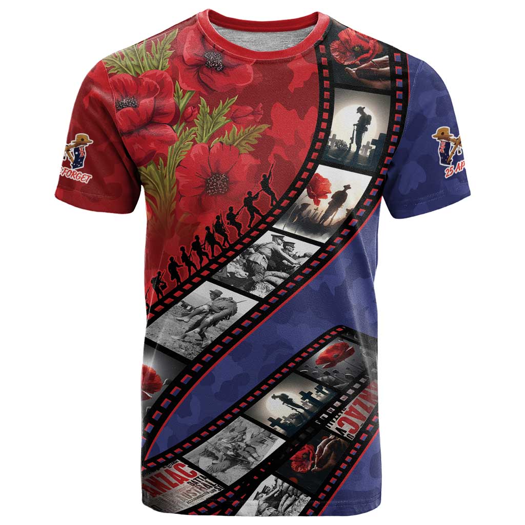 Personalised ANZAC Spirit 1915-2026 Filmstrip Tribute T Shirt Lest We Forget 25 April LT9 Red - Polynesian Pride