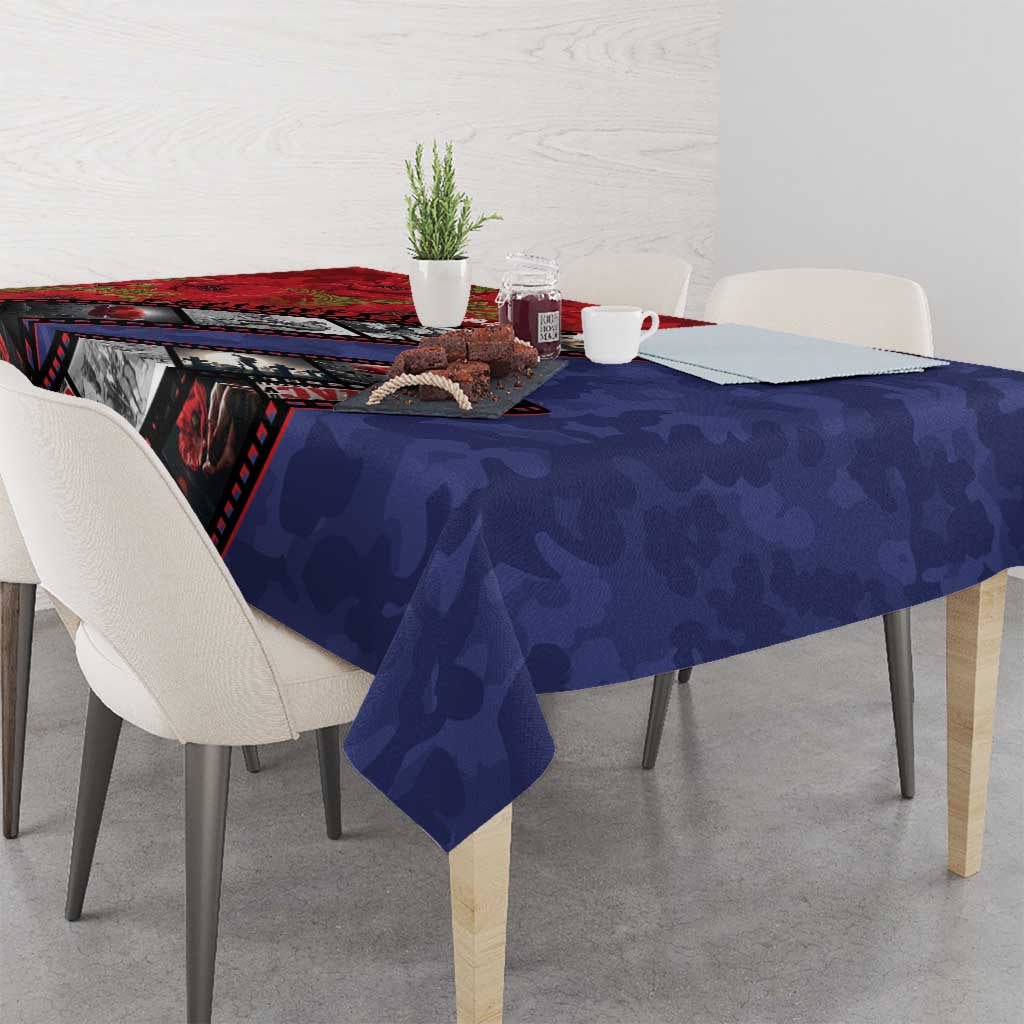 Personalised ANZAC Spirit 1915-2026 Filmstrip Tribute Tablecloth Lest We Forget 25 April