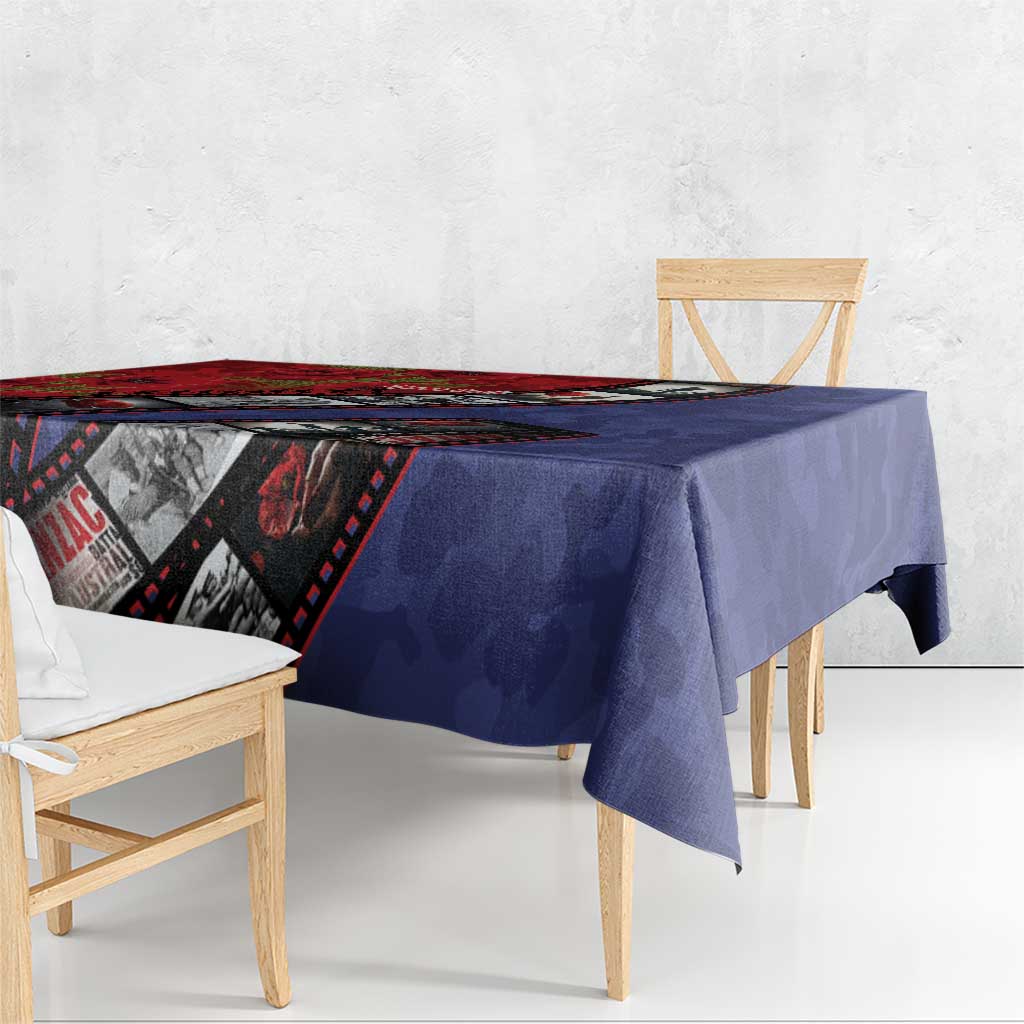 Personalised ANZAC Spirit 1915-2026 Filmstrip Tribute Tablecloth Lest We Forget 25 April