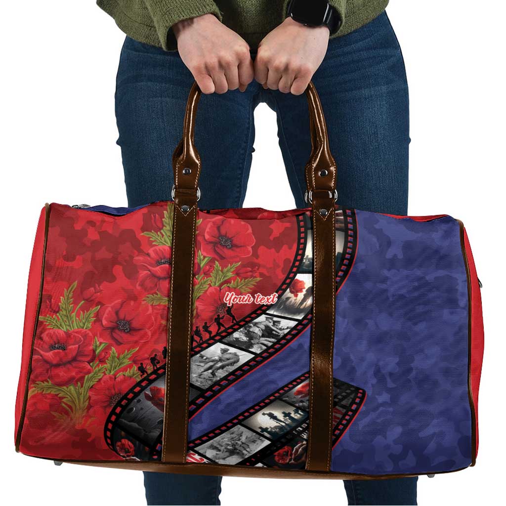 Personalised ANZAC Spirit 1915-2026 Filmstrip Tribute Travel Bag Lest We Forget 25 April LT9 Red - Polynesian Pride