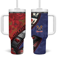 Personalised ANZAC Spirit 1915-2026 Filmstrip Tribute Tumbler With Handle Lest We Forget 25 April LT9 One Size: 40 oz Red - Polynesian Pride
