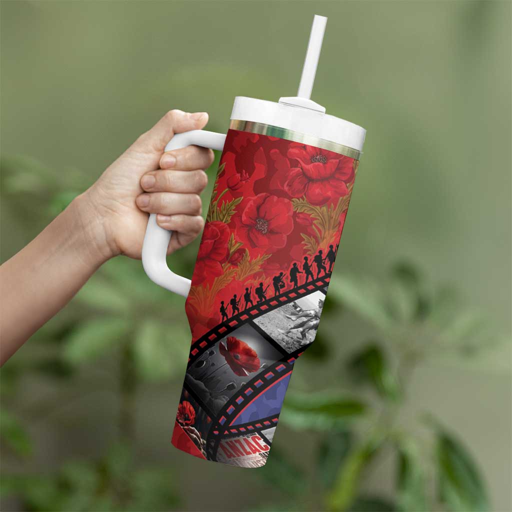 Personalised ANZAC Spirit 1915-2026 Filmstrip Tribute Tumbler With Handle Lest We Forget 25 April LT9 - Polynesian Pride