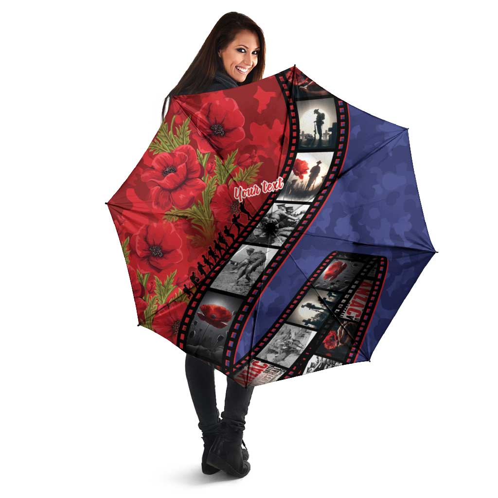 Personalised ANZAC Spirit 1915-2026 Filmstrip Tribute Umbrella Lest We Forget 25 April LT9 - Polynesian Pride