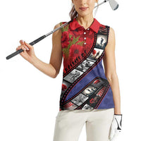 Personalised ANZAC Spirit 1915-2026 Filmstrip Tribute Women Sleeveless Polo Shirt Lest We Forget 25 April LT9 - Polynesian Pride