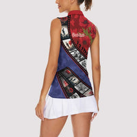Personalised ANZAC Spirit 1915-2026 Filmstrip Tribute Women Sleeveless Polo Shirt Lest We Forget 25 April LT9 - Polynesian Pride