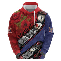 Personalised ANZAC Spirit 1915-2026 Filmstrip Tribute Zip Hoodie Lest We Forget 25 April LT9 - Polynesian Pride