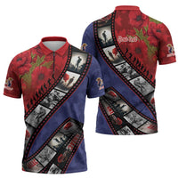 Personalised ANZAC Spirit 1915-2026 Filmstrip Tribute Zipper Polo Shirt Lest We Forget 25 April LT9 - Polynesian Pride