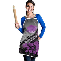 Personalised Remembering ANZAC Lest We Forget Apron Vintage Film Frame Memorial Purple Poppy LT9 - Polynesian Pride