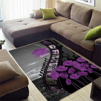 Personalised Remembering ANZAC Lest We Forget Area Rug Vintage Film Frame Memorial Purple Poppy LT9 - Polynesian Pride
