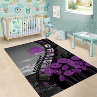 Personalised Remembering ANZAC Lest We Forget Area Rug Vintage Film Frame Memorial Purple Poppy LT9 - Polynesian Pride