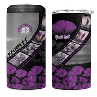 Personalised Remembering ANZAC Lest We Forget 4 in 1 Can Cooler Tumbler Vintage Film Frame Memorial Purple Poppy LT9 One Size: 16 oz Purple - Polynesian Pride