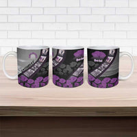 Personalised Remembering ANZAC Lest We Forget Ceramic Mug Vintage Film Frame Memorial Purple Poppy