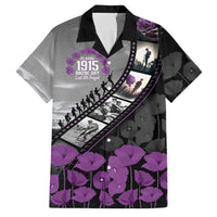 Personalised Remembering ANZAC Lest We Forget Family Matching Tank Maxi Dress and Hawaiian Shirt Vintage Film Frame Memorial Purple Poppy LT9 Dad's Shirt - Short Sleeve Purple - Polynesian Pride