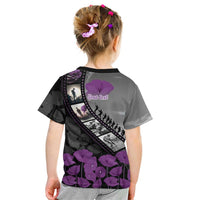 Personalised Remembering ANZAC Lest We Forget Kid T Shirt Vintage Film Frame Memorial Purple Poppy