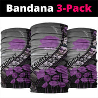 Personalised Remembering ANZAC Lest We Forget Neck Gaiter Vintage Film Frame Memorial Purple Poppy LT9 package One Size: 25*50cm Purple - Polynesian Pride