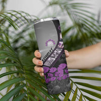 Personalised Remembering ANZAC Lest We Forget Skinny Tumbler Vintage Film Frame Memorial Purple Poppy LT9 - Polynesian Pride