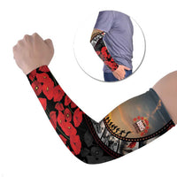 Personalised Remembering ANZAC Lest We Forget Arm Sleeves Vintage Film Frame Memorial Red Poppy