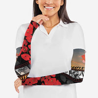 Personalised Remembering ANZAC Lest We Forget Arm Sleeves Vintage Film Frame Memorial Red Poppy