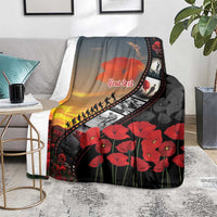 Personalised Remembering ANZAC Lest We Forget Blanket Vintage Film Frame Memorial Red Poppy