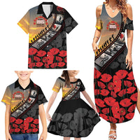 Personalised Remembering ANZAC Lest We Forget Family Matching Summer Maxi Dress and Hawaiian Shirt Vintage Film Frame Memorial Red Poppy LT9 - Polynesian Pride