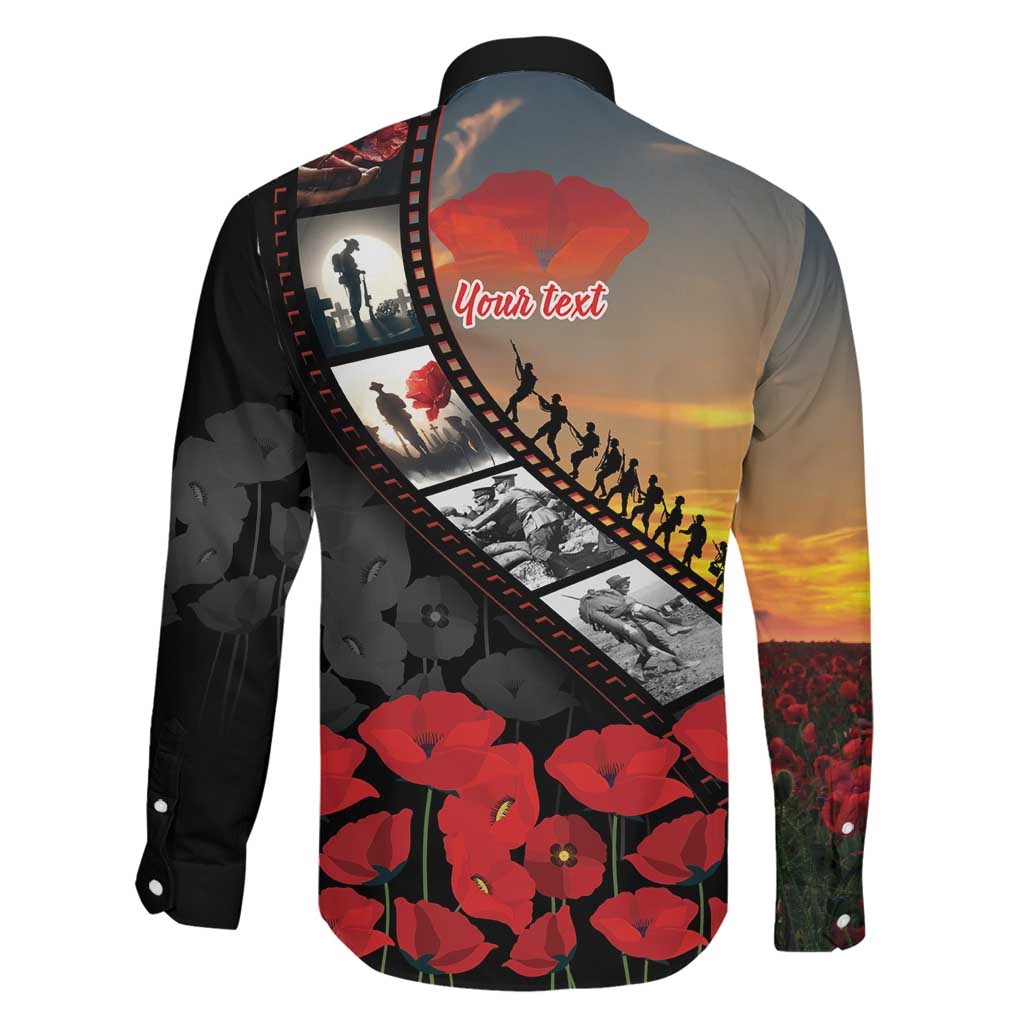 Personalised Remembering ANZAC Lest We Forget Family Matching Summer Maxi Dress and Hawaiian Shirt Vintage Film Frame Memorial Red Poppy LT9 - Polynesian Pride