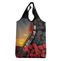 Personalised Remembering ANZAC Lest We Forget Grocery Bag Vintage Film Frame Memorial Red Poppy