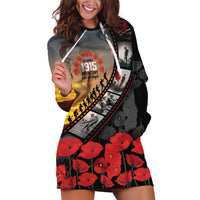 Personalised Remembering ANZAC Lest We Forget Hoodie Dress Vintage Film Frame Memorial Red Poppy LT9 Red - Polynesian Pride