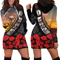 Personalised Remembering ANZAC Lest We Forget Hoodie Dress Vintage Film Frame Memorial Red Poppy LT9 - Polynesian Pride